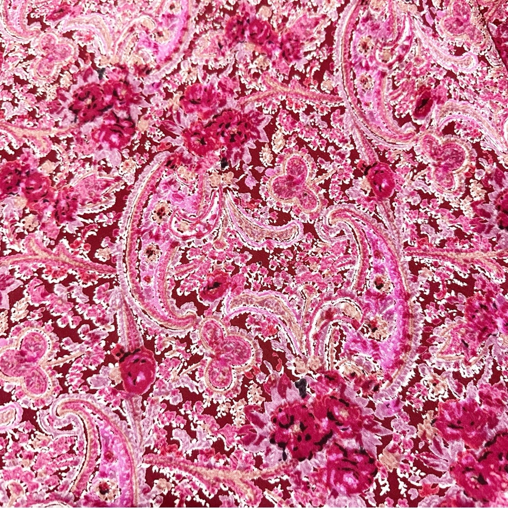 Y2k Charlotte Russe Pink paisley print maxi dress with ruffles Size Large - Picture 3 of 9